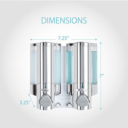 Better Living Products 76245-1 AVIVA Two Chamber Dispenser, Chrome - color: Chrome, size: 2-Chamber