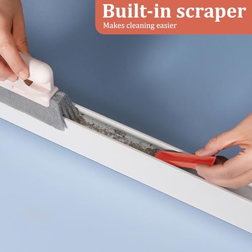 Magic Window Track Cleaner – Red – 2-in-1 Detachable Groove Cleaning Brush Tool for Windows, Sliding Doors & Tight Crevices