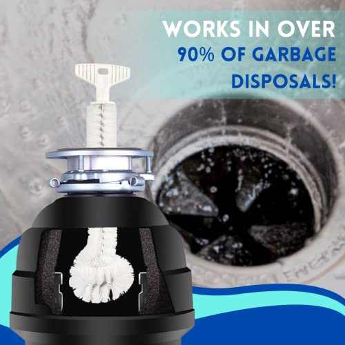 Universal Garbage Disposal Cleaner - 12" Long Kitchen Sink & Drain Cleaning Brush - Sturdy T-Grip Handle Disposer Cleaner - Removes Residue & Odor - Easy to Clean - Made in USA - FryOilSaver Co.