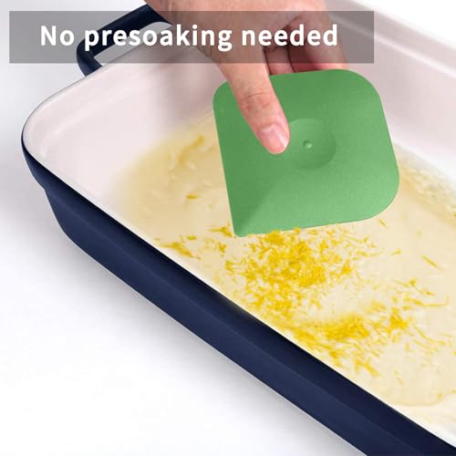 Plastic Pan Dish Pot Food Kitchen Scraper Tool Set, 3 pcs Nylon Plastic Cast Iron Skillet Cleaner Scrubber Scrapper, Kitchen Scraper Non-Scratch (Green) - color: Green, size: 3-Pack