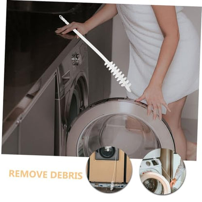 2pcs Flexible Refrigerator Coil and Washer Cleaning Brush Long Handle Hairbrush Tool for Efficient Lint Removal from Washing Machines and Dryer Vents