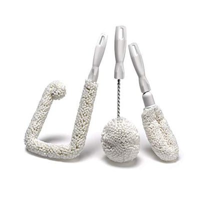 Set of 3 Glassware Cleaning Brush Kit - Non-Scratch, Foam Wine Glass Cleaning Brush Set for Glassware, Decanter, Mug, Stemware - for Home, Restaurant, Bar, Hotel - by FryOilSaver Co. - size: Set of 3