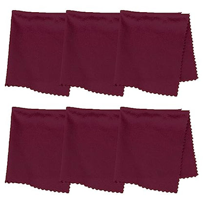 Purity Microfiber Lens Cleaning Cloth - Machine Washable, Lint-Free Ultra-Fine Microfiber Cloth- Cleans Eyeglasses, Screens, Lenses, Phones and Other Delicate Surfaces (Pack of 6, Burgundy) - color: Burgundy