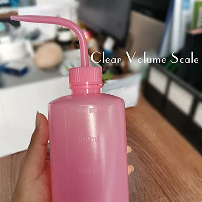 Valchoose Upgraded 2 Pack 500ml Wash Bottles Squeeze (Pink) 16.9oz, Plant Water Bottle LDPE No Leaking, Safety Squeeze Bottle No Spill, Bend Mouth Watering Cans - color: Pink, size: 2x500ml