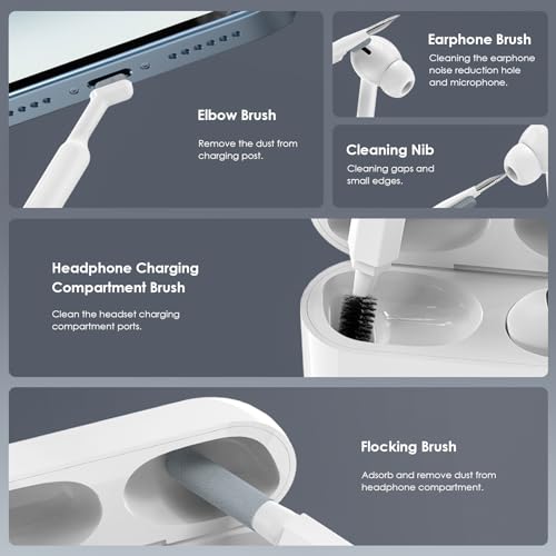 21-in-1 Cleaner Kit for Airpods, Leairot Cleaning Kit for Keyboard, Earbud, Laptop, iPhone Phone Charging Port & Screen, Camera Lens, Computer, Airpod Pro, Electronic Cleaner Kit with Mini Vacuum