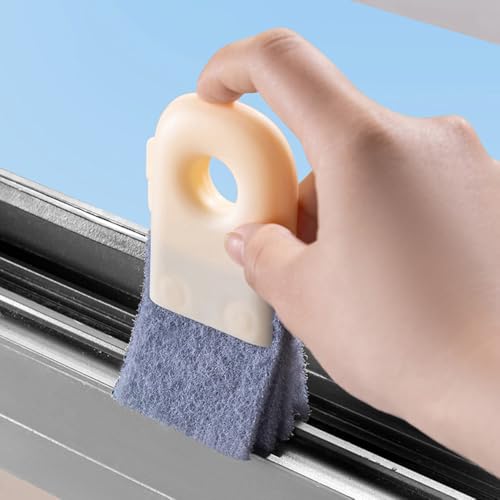 Groove Cleaning Brush Window Track Cleaner Window Sill Cleaner Sliding Door Track Crevice Clean Brushes,Beige - color: Beige