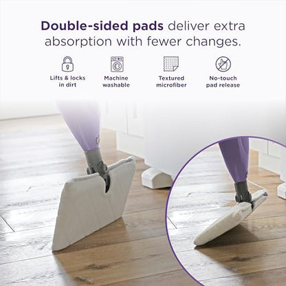 Shark Steam Pocket Mop with 2 Washable Double-sided Pads, Steam Sanitization, Swivel Steering, Lightweight, Steam Cleaner for Sealed Hard Floors, Hardwood, Marble, Tile, Purple, S3501 - style: Steam Pocket Essentials