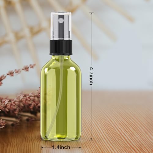 Wedama 2 oz Mini Glass Spray Bottles, Empty Small Spray Bottles with Funnel Dropper, Fine Mist for Hair, Travel, Plants, Cleaning Solutions and Skin Care (4 Pack Olive Green) - color: Olive Green, size: 2 Ounce (Pack of 4)