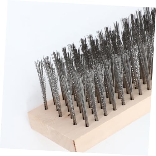 Zerodeko Hard Scrub Brush with Stainless Steel Handle Heavy Duty Patio and Concrete Cleaning Tool Stiff Bristles for Efficient Grime Removal