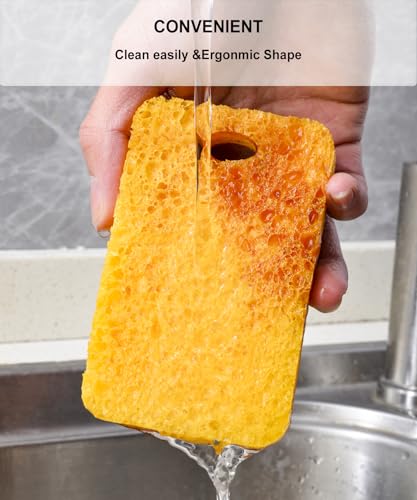 METUUTER 12-Count Scrub Sponges Kitchen Sponge Heavy Duty, Cellulose Sponges with Scouring Pads Dual-Sided for Kitchen and Household Use (Square-Multi) - color: Square-multi
