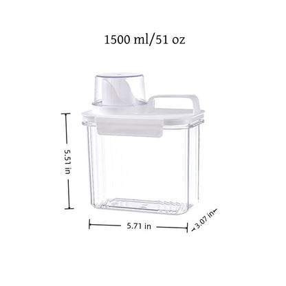 Laundry Detergent Dispenser-2 Pack, 51 oz Detergent Dispenser with 4 Removable Labels, Laundry Soap Dispenser for Laundry Room Organization and Storage, BPA Free & PET Plastic Clear - size: 51 oz