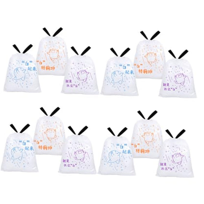 Thickened Household Garbage Bags with Drawstring 69pcs 50x55cm Large Trash Bags for Kitchen and Bathroom Suitable for Bin Diameter ≤37cm
