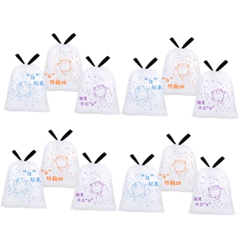 Thickened Household Garbage Bags with Drawstring 69pcs 50x55cm Large Trash Bags for Kitchen and Bathroom Suitable for Bin Diameter ≤37cm