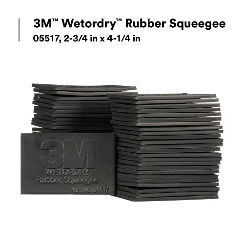3M Wetordry Rubber Squeegee 05517, 2-3/4 in x 4-1/4 in, Comfort Fit, Flexible, For Wet Sanding - size: 1