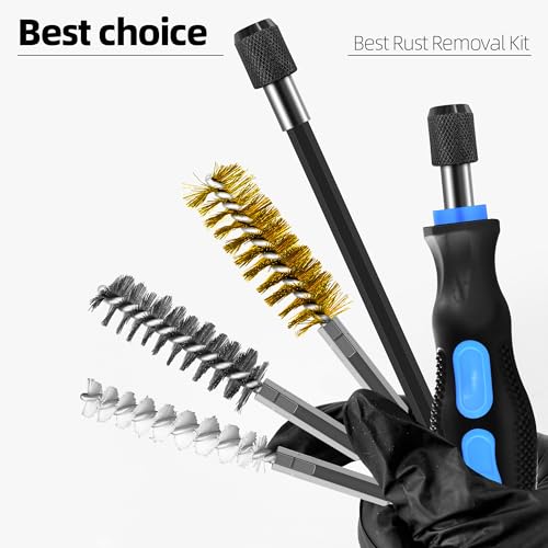 18Pcs Wire Brush Drill Attachments, Nylon, Brass, Stainless Steel Wire Brush Bore Cleaning Brush Set for Power Drill Impact Driver,Abrasive Drill Wire Brush with 1/4" Hex Shank and Tool Bag - style: Nylon, Brass, Stainless Steel