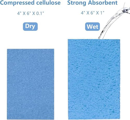 Cellulose Sponges, Large Size 4" x 6" x 1" - Heavy Duty Scrub Kitchen Sponge, Clean Tough Messes Without Scratching Kitchen Cleaning Pads, Pop Up Eco DIY (7 Pack), Mixed - color: Mixed