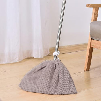 2 Pack Reusable Broom Cover Mop for Home Cleaning - Microfiber Dust Hair Water Absorption Sweeping Integrated Broom Cover - Easy Wash and Durable Fit