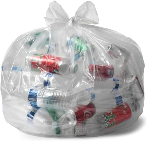Aluf Plastics 65 Gallon Clear Trash Bags - (Huge 50 Pack) - 50" x 58" - 1.5 MIL - Heavy Duty Industrial Liners Clear Garbage Bags for Recycling, Contractors, Storage, Outdoor - style: 65 Gal, 1.5 Mil, 50 Count