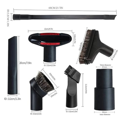 Alrens 1 1/4" Shop Vacuum Cleaner Attachments Brushes for Vac Accessories 1/4 inch 1 3/8 inch, Set of 8 - size: vacuum brush kit 8 pack