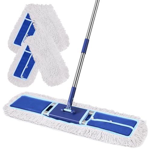 36" Commercial Dust Mop: Dry Dust Broom for Hardwood Floors Cleaning - 2 Mop Pads 59" Long Handle Heavy Duty Frame - Industrial Professional Cleaning Supplies for Hotel Warehouse School Janitor - size: 36 inches Dust Mop