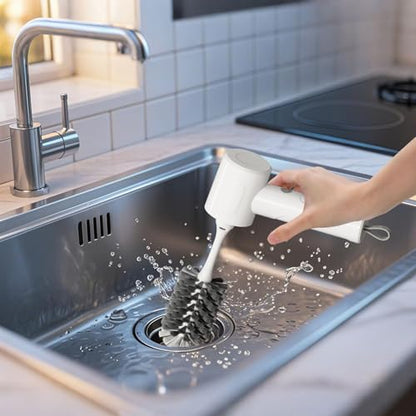 Electric Spin Scrubber, Cordless Handheld Brush, 2 Speeds | 4 Attachments, 1500mAh Battery, IPX7 Waterproof, 120-Min Runtime for Kitchen, Bathroom, Stovetop, Glass, Car