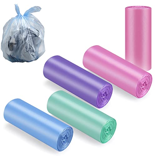 Small Trash bags 4 Gallon,Bathroom Trash Bags, Small Garbage Bags for Bathroom Office Small Trash Can Bags, 4 Rolls,Colored - color: Colored