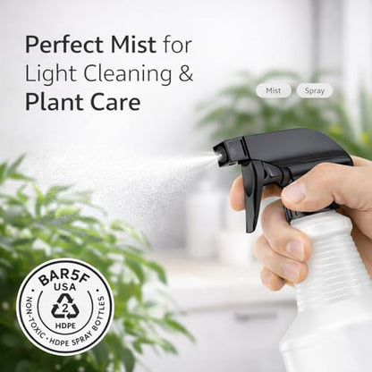 Bar5F Chemical-Resistant Spray Bottle – BPA-Free, Cleaning, Gardening, Hydrogen Peroxide, Rubbing Alcohol, Leak-Proof, Multipurpose, USA (Black (2-Pack) 16-Ounce) - style: Black (2-Pack) 16-Ounce