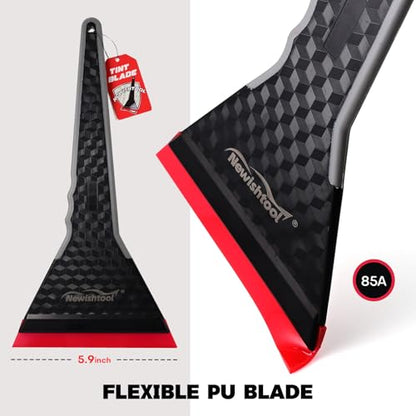 Professional Window Tint Tools Triangle Squeegee PPF Tool - 2 Pack | Long Handle Scraper, TPU Rubber Blade, Water Removal Tool, Auto Tinting Film Installing, Windshield Rear Glass Cleaning