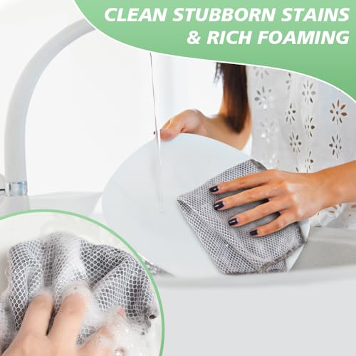SINLAND Microfiber Dish Cloth Dish Rags for Washing Dishes Best Kitchen Cloths Cleaning Cloths with Poly Scour Side 12Inchx12Inch 20Pack Grey - color: Grey, size: 12inchx12inch 20pack