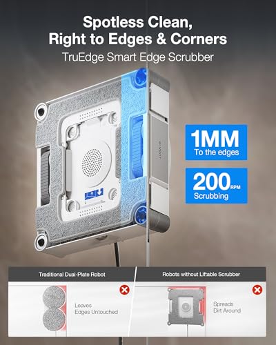 ECOVACS WINBOT W3 Omni Robot Window Cleaner with Auto-Clean & Multi-Functional Station, Win-SLAM 5.0 Smart Navigation, Intelligent Cleaning with Triple Spray System, 12-Level Protection - size: W3 OMNI