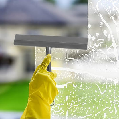 8 Inch Silicone Squeegee for Shower Glass with Hook，Shower Door Squeegee，Multi-Use Shower Squeegees (Gray) - color: Gray