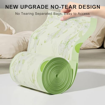 4 Gallon Trash Bags Drawstring, Portable Small Trash Bags with Printed Lily Design, Tear-Free, Leakproof & Durable for Bathroom, Office, 50 Counts - style: Lily-4Gallons