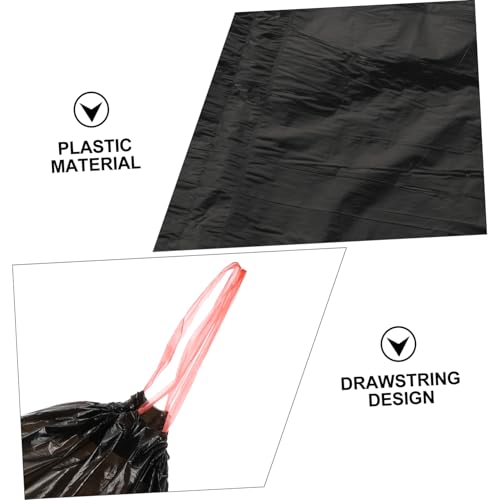 CALLARON Thickened Drawstring Garbage Bags 5-Pack Large Multi-Color Kitchen Trash Bags Sturdy Disposable Rubbish for Home and Office Use - color: black