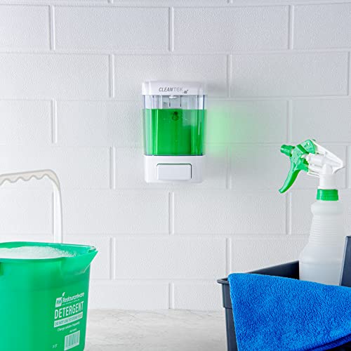 Restaurantware Clean Tek Professional 23.7 Ounce Manual Soap Dispenser 1 Wall-Mountable Soap Dispenser - With Security Key White Plastic Refillable Soap Dispenser Push Mechanism Transparent Tank - color: White