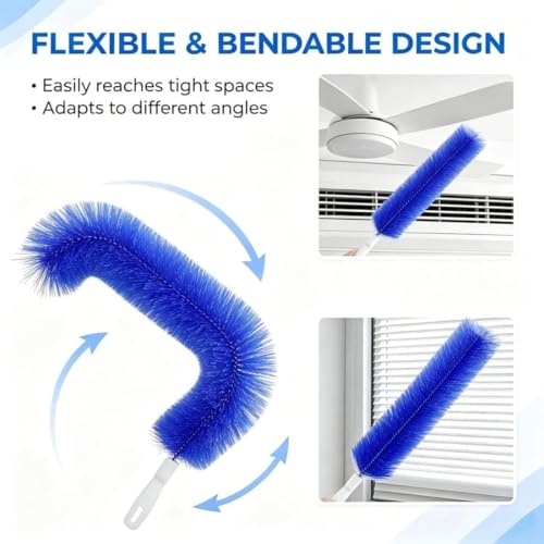 90° Flexible Ceiling & Fan Dust Magnet, Fan Cleaning Brush, Bendable Microfiber Head,Reusable Dust Remover, Washable,Ldeal for Ceiling Fan Blades,Air Vents,Cars Et Window Cleaning Gap Brush (3Pcs A) - color: 3pcs a