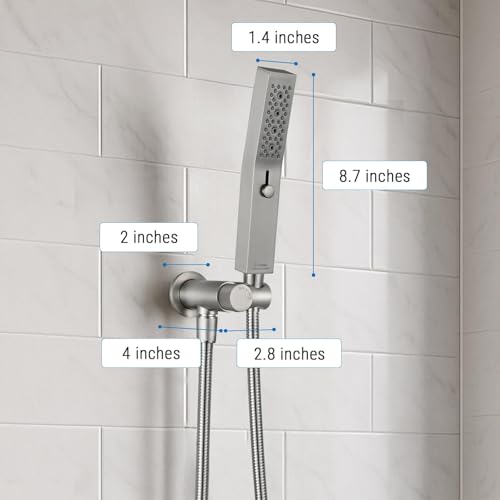 G-Promise All Metal Handheld Shower Set with 3-Function Showerwand, included Handheld Holder to Control on/off Switch and 71 Inch Tangle-Free Stainless Steel Hose Brushed Nicke - color: Brushed Nickel