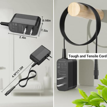 9V Charger for Homitt Electric Spin Scrubber Power Cord for Homitt Scrubber Charger Power Supply for Scrubber Compatible with Homitt HM115C, HM115CW, HM115CD,HM115CG HM204C Power Scrubber AC Adapter
