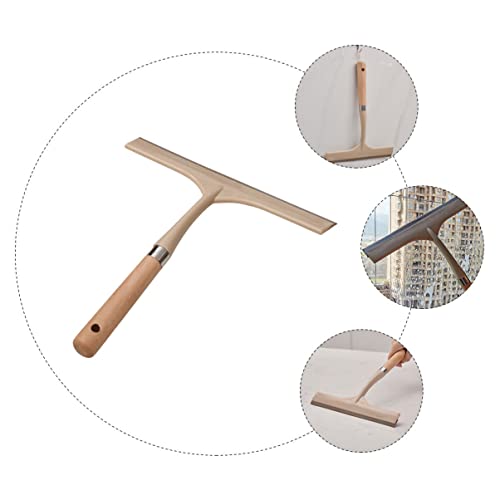 2pcs Window Home Cleaning Floor Bathroom Squeegees Stainless Mirrors, Multi- Cleaner Wooden Handheld Tool Tiles Functional Inches Handle Wiper Tools Glass, Steel