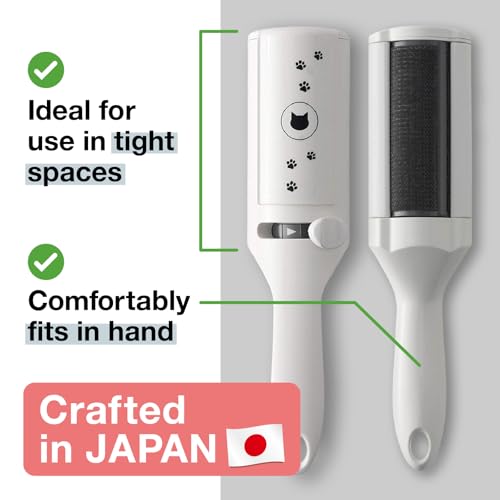 Necoichi Purrfection Neat & Easy Cat Hair Pet Hair Remover, Textured microfibers Trap Fur & lint Fast, Made in Japan
