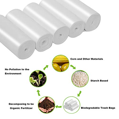 13-15 Gallon Biodegradable / Compostable Garbage Bags Recycling Unscented Tall Kitchen Trash Bags for Kitchen, Yard, Lawn,Office(75 Counts, White) - size: 1 Count (Pack of 75)
