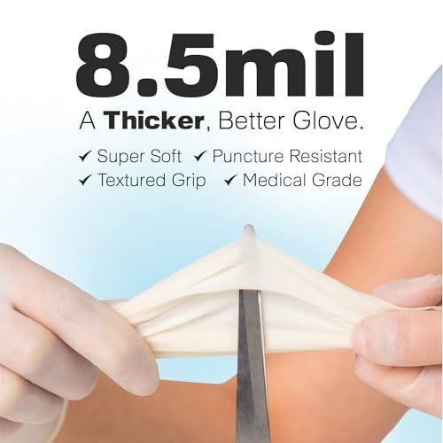Raxwell Cleaning & Latex Glove Combo Pack | 8.5 Mil Heavy Duty, Waterproof, Food & Medical Grade, Powder-Free