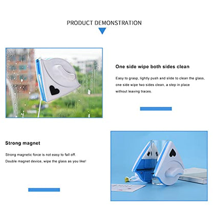 Magnetic Window Cleaner, Household Window Cleaner Cleaning Tool Double Side Magnetic Wipers for High-Rise and Car Glazed Windows
