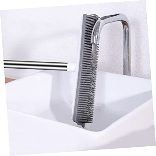 Fur Remover Brush with Long Handle for Easy Floor Cleaning Dual-use Rubber Brush for Pet Hair and Stubborn Stains Wood Floors and Carpets and Practical Household Cleaning Tool