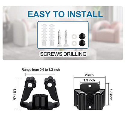 JAMEND CLXP 24PCS Broom and Mop Holder, Heavy Duty Garden Tool Organizer Rack Rake and Shovel Handle, Stainless Steel Mop Hanger. Wall Mounted with Screws.Matte Black - color: Matte Black, size: 24