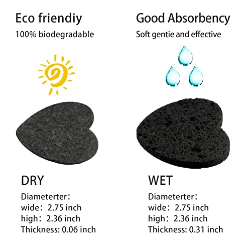 50-Count Facial Sponges Compressed, 100% Natural Cellulose Face Sponge Professional Cosmetic Spa Sponges for Face Cleansing, Exfoliating Mask, Makeup Removal for Travel and Home, Black - color: 50- Pack Black