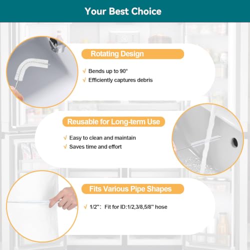2-in-1 Drain Cleaning Kit-160 Inch Flexible Stainless Steel Drain Brush and 80 Inch Spring Drain Auger - style: 160 IN