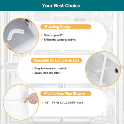 2 Pack Flexible Drain Cleaning Kit-160 Inch Flexible Stainless Steel Drain Brush and 80 Inch Spring Drain Auger - size: 160 IN