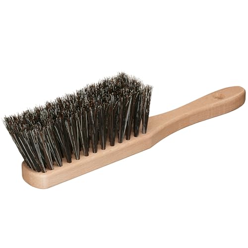 11.2" Hand Broom Soft Bristles Cleaning Brush, Dusting Brush with Wooden Handle, Handheld Car Broom, Small Counter Dust Brush, Bench Brush, Clothes Brush - size: 11.2"