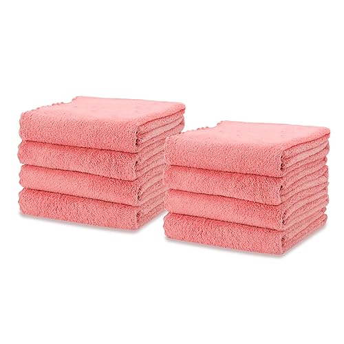kimteny 8 Pack Microfiber Kitchen Dish Towel, 28 x 13 Inch Reusable Cleaning Cloth, 300 GSM Absorbent Towel for Dishes, Countertops & Sink (13x28-8 Pack, Pink) - color: Pink, size: 13x28 - 8 Pack