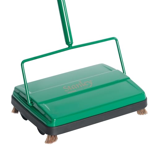 Stanley Home Products Electrostatic Carpet & Floor Sweeper - Heavy Duty Lightweight Floor Cleaner - Suitable for Smooth Floors and Low Pile Rugs & Carpeting No Electricity Needed (Forest Green) - color: Forest Green